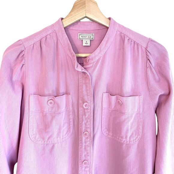 J Crew Point Sur Pastel Pink Shacket Top Lyocell Cotton Blend - Picture 3 of 11